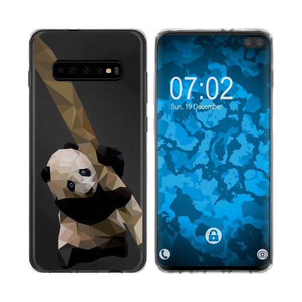 Galaxy S10 Plus Silikon-Hülle Vektor Tiere Panda M4 Case