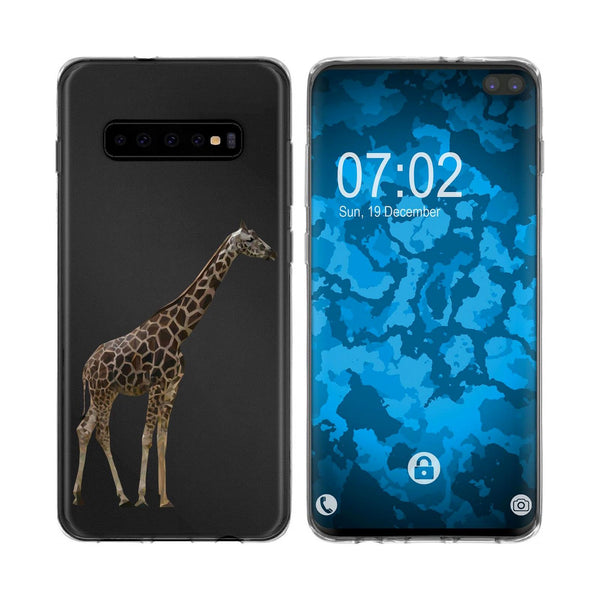 Galaxy S10 Plus Silikon-Hülle Vektor Tiere Giraffe M8 Case