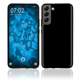 PhoneNatic Case kompatibel mit Samsung Galaxy S22 - Schwarz Silikon Hülle crystal-case Cover