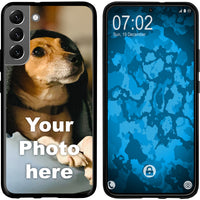PhoneNatic Case kompatibel mit Galaxy S22 Personalisierte Handyhülle SCHWARZ zum selbst gestalten mit eigenem Foto