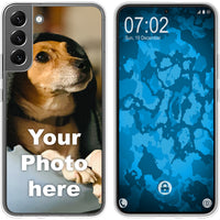 PhoneNatic Case kompatibel mit Galaxy S22 Personalisierte Handyhülle clear zum selbst gestalten mit eigenem Foto