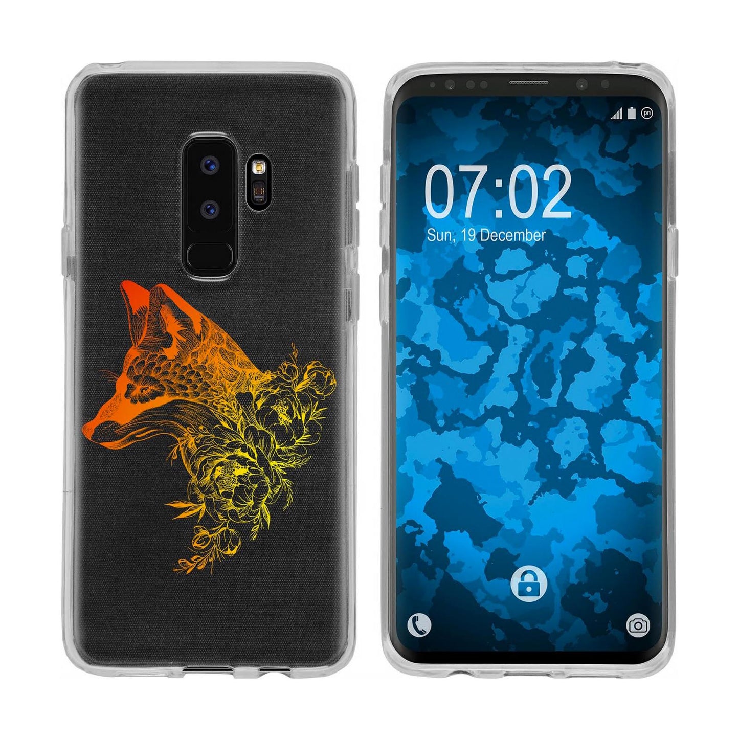 Galaxy S9 Silikon-Hülle Floral Fuchs M1-2 Case