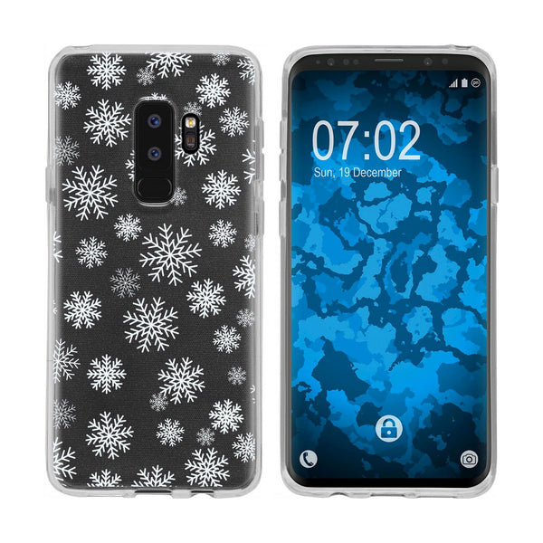 Galaxy S9 Plus Silikon-Hülle X Mas Weihnachten Schneeflocken