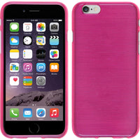 PhoneNatic Case kompatibel mit Apple iPhone 6s / 6 - pink Silikon Hülle brushed + 2 Schutzfolien