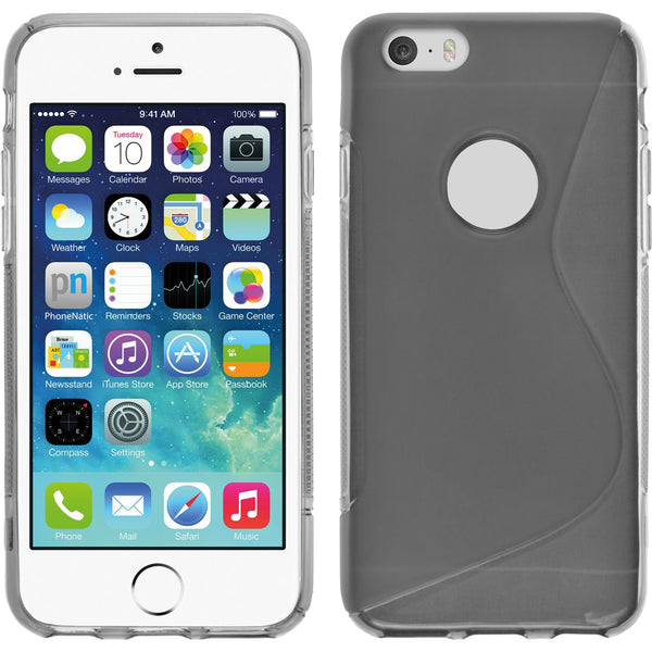 PhoneNatic Case kompatibel mit Apple iPhone 6s / 6 - grau Silikon Hülle S-Style + 2 Schutzfolien