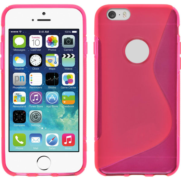 PhoneNatic Case kompatibel mit Apple iPhone 6s / 6 - pink Silikon Hülle S-Style + 2 Schutzfolien