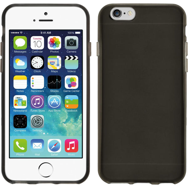 PhoneNatic Case kompatibel mit Apple iPhone 6s / 6 - schwarz Silikon Hülle transparent + 2 Schutzfolien