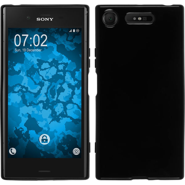 PhoneNatic Case kompatibel mit Sony Xperia XZ1 - schwarz Silikon Hülle  Cover