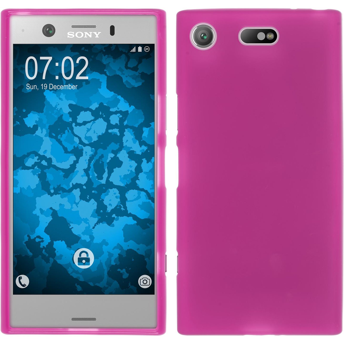 PhoneNatic Case kompatibel mit Sony Xperia XZ1 Compact - pink Silikon Hülle matt Cover