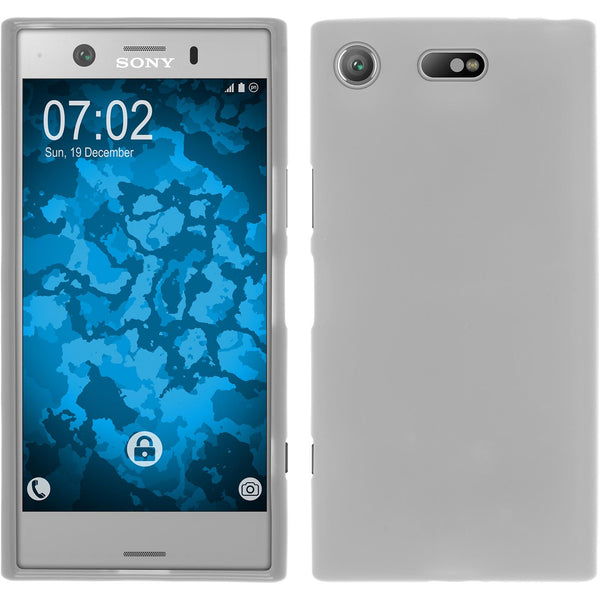 PhoneNatic Case kompatibel mit Sony Xperia XZ1 Compact - weiﬂ Silikon Hülle matt Cover