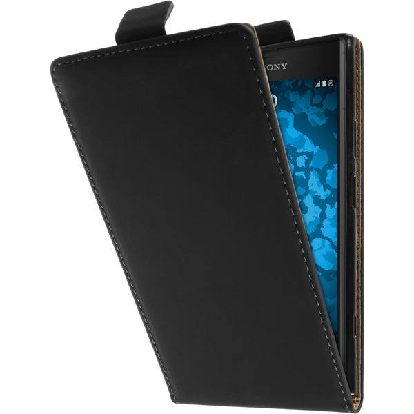 Kunst-Lederhülle für Sony Xperia XZ1 Flip-Case schwarz Cover