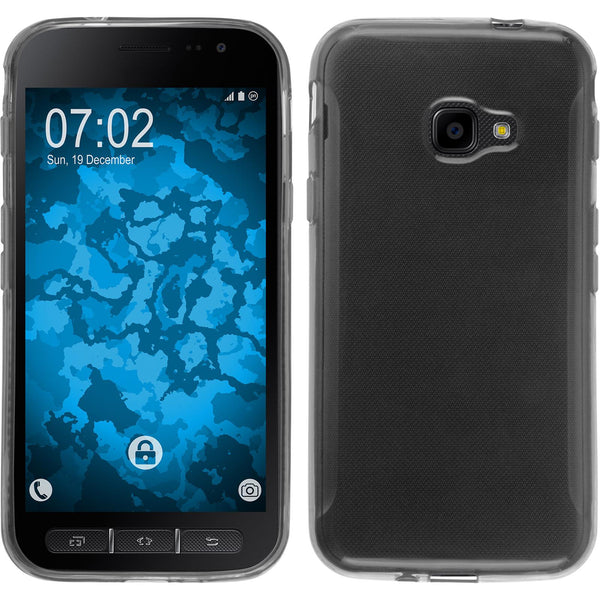 PhoneNatic Case kompatibel mit Samsung Galaxy Xcover 4 / 4s - grau Silikon Hülle transparent Cover