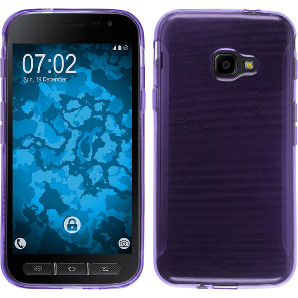 PhoneNatic Case kompatibel mit Samsung Galaxy Xcover 4 / 4s - lila Silikon Hülle transparent Cover
