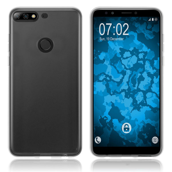 PhoneNatic Case kompatibel mit Huawei Y7 Prime (2018) - Crystal Clear Silikon Hülle transparent Cover