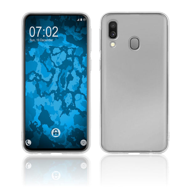 PhoneNatic Case kompatibel mit Samsung Galaxy A40 - Crystal Clear Silikon Hülle transparent + 2 Schutzfolien