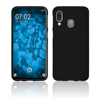 PhoneNatic Case kompatibel mit Samsung Galaxy A40 - schwarz Silikon Hülle matt + 2 Schutzfolien