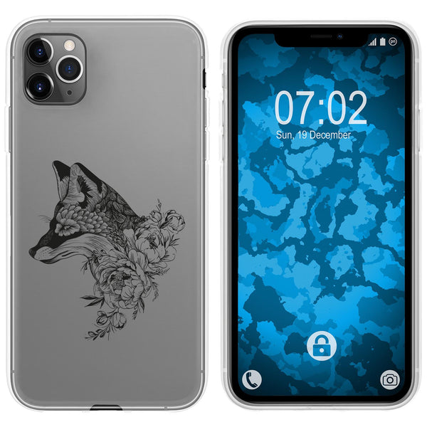iPhone 11 Pro Max Silikon-Hülle Floral Fuchs M1-1 Case