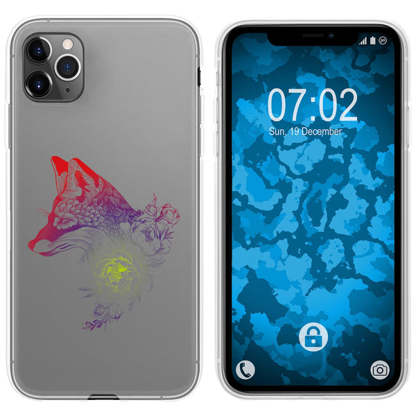 iPhone 11 Pro Silikon-Hülle Floral Fuchs M1-5 Case