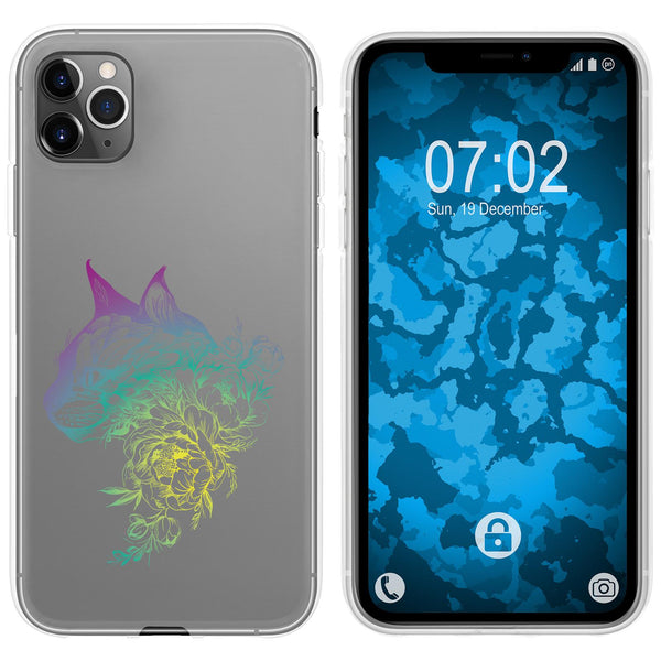 iPhone 11 Pro Silikon-Hülle Floral Katze M2-4 Case