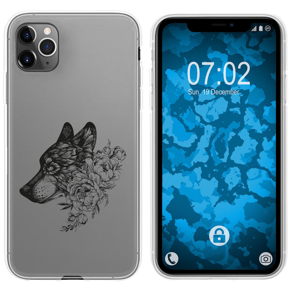 iPhone 11 Pro Max Silikon-Hülle Floral Wolf M3-1 Case