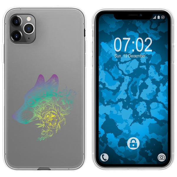 iPhone 11 Pro Max Silikon-Hülle Floral Wolf M3-4 Case