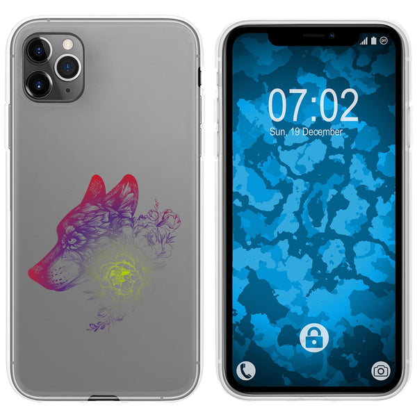 iPhone 11 Pro Silikon-Hülle Floral Wolf M3-5 Case