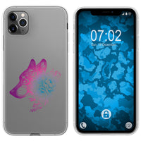 iPhone 11 Pro Silikon-Hülle Floral Wolf M3-6 Case
