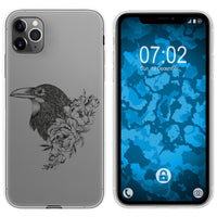 iPhone 11 Pro Max Silikon-Hülle Floral Rabe M4-1 Case