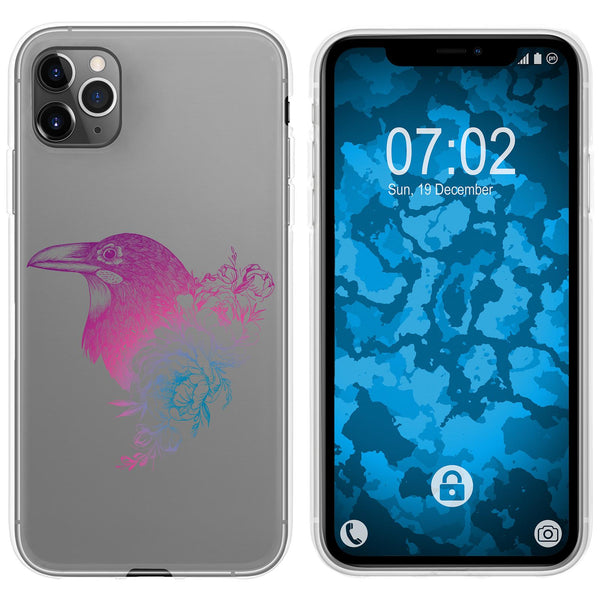 iPhone 11 Pro Max Silikon-Hülle Floral Rabe M4-6 Case