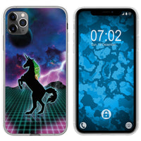 iPhone 11 Pro Silikon-Hülle Retro Wave Einhorn M2 Case