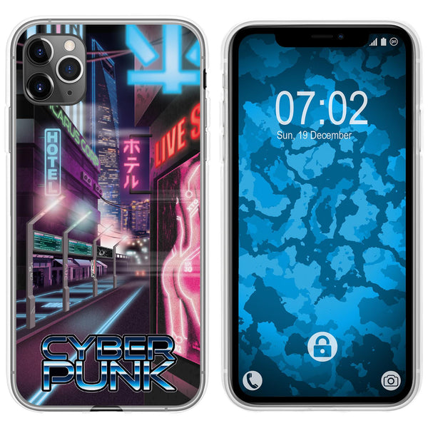 iPhone 11 Pro Silikon-Hülle Retro Wave Cyberpunk.01 M4 Case