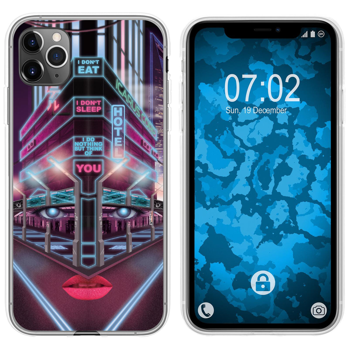 iPhone 11 Pro Max Silikon-Hülle Retro Wave Cyberpunk.02 M5 C