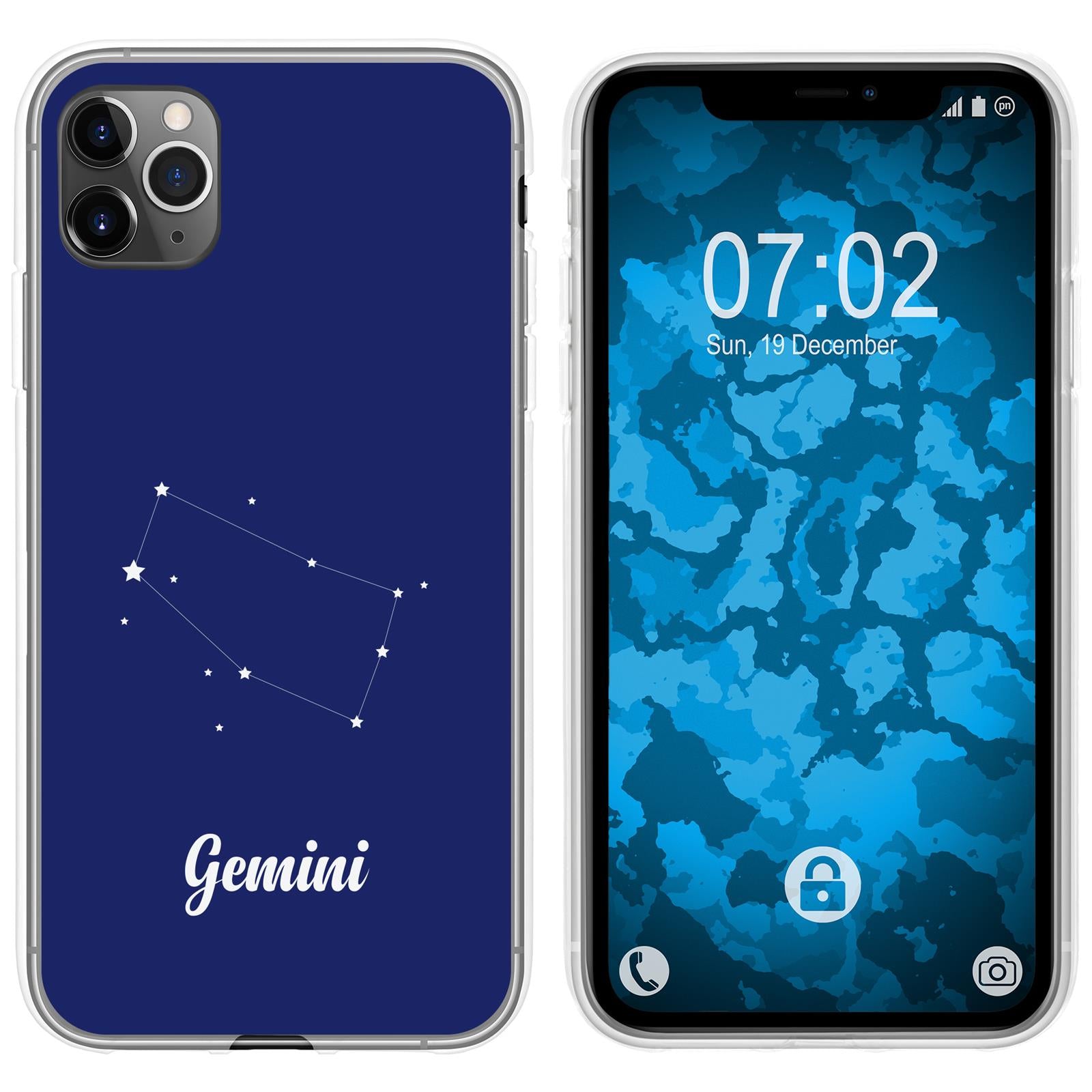 iPhone 11 Pro Max Silikon-Hülle SternzeichenGemini M12 Case