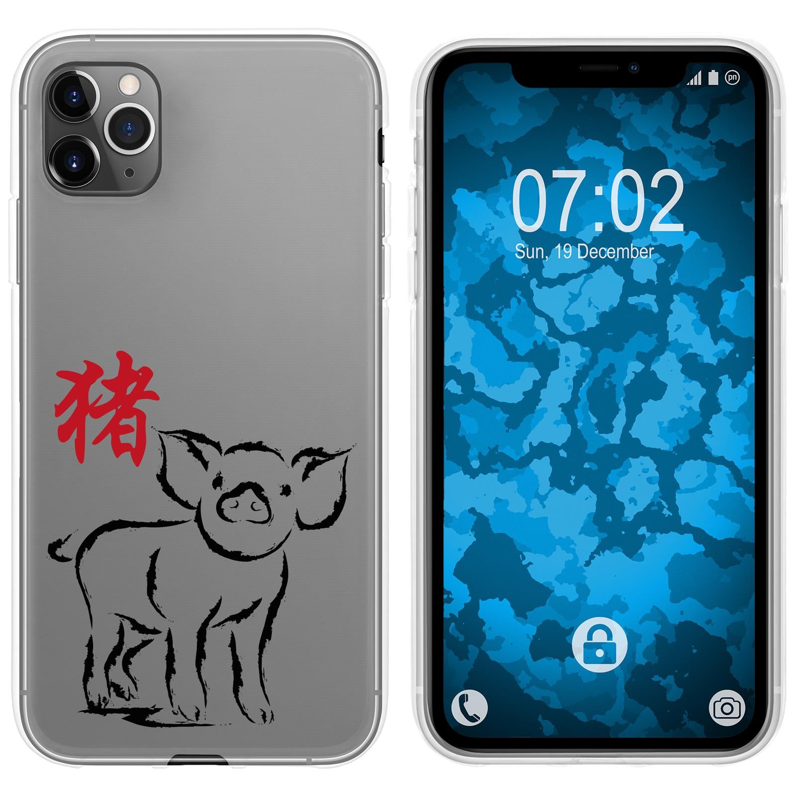 iPhone 11 Pro Max Silikon-Hülle Tierkreis Chinesisch M12 Cas