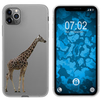 iPhone 11 Pro Max Silikon-Hülle Vektor Tiere Giraffe M8 Case