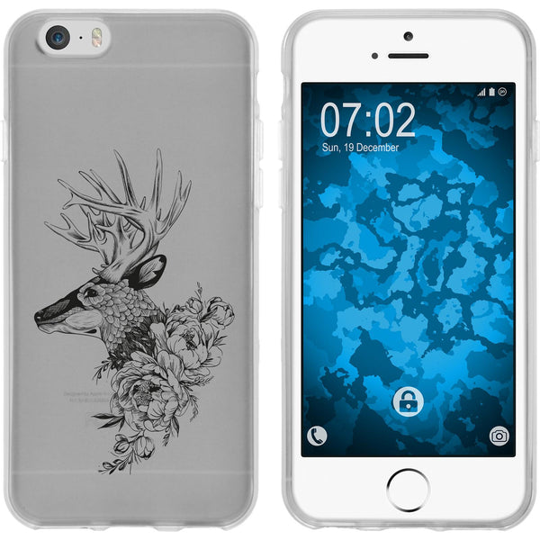 iPhone 6 Plus / 6s Plus Silikon-Hülle Floral Hirsch M7-1 Cas