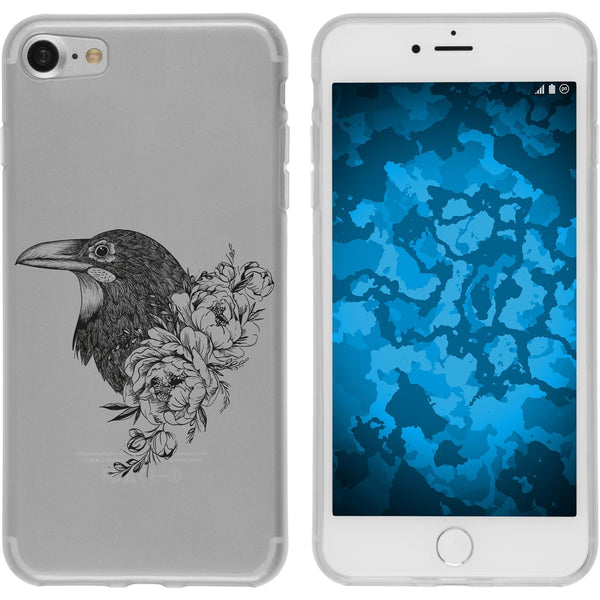 iPhone 7 / 8 / SE 2020 Silikon-Hülle Floral Rabe M4-1 Case