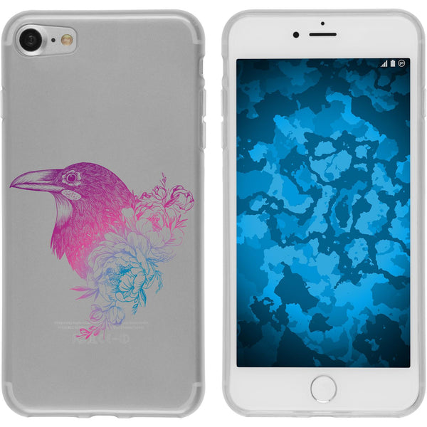 iPhone 7 / 8 / SE 2020 Silikon-Hülle Floral Rabe M4-6 Case