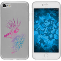 iPhone 8 Silikon-Hülle Floral Hirsch M7-6 Case