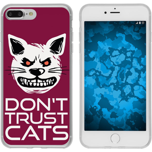 iPhone 7 Plus / 8 Plus Silikon-Hülle Crazy Animals Katze M1