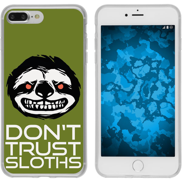 iPhone 7 Plus / 8 Plus Silikon-Hülle Crazy Animals Faultier