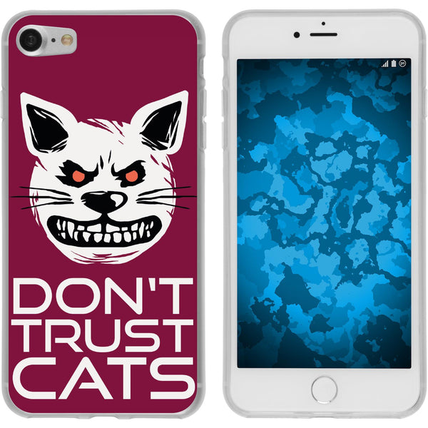 iPhone 7 / 8 / SE 2020 Silikon-Hülle Crazy Animals Katze M1