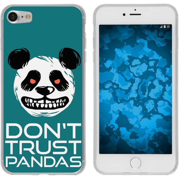iPhone 7 / 8 / SE 2020 Silikon-Hülle Crazy Animals Panda M2