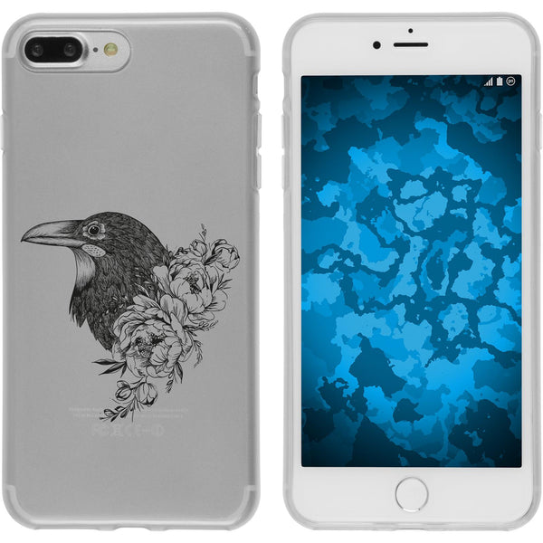 iPhone 8 Plus Silikon-Hülle Floral Rabe M4-1 Case