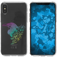 iPhone X / XS Silikon-Hülle Floral Rabe M4-4 Case