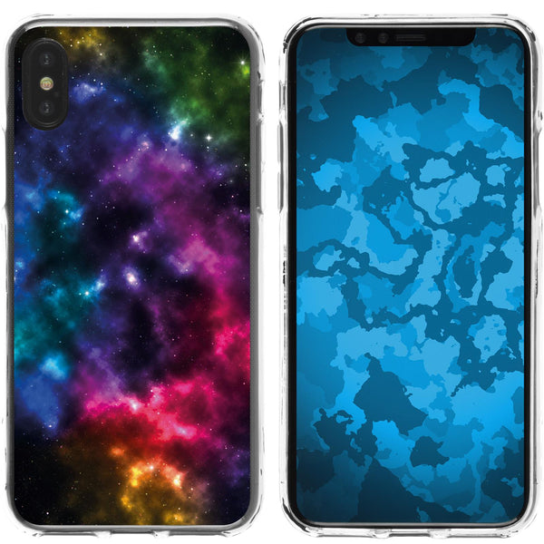 iPhone X / XS Silikon-Hülle Space Nebula M8 Case