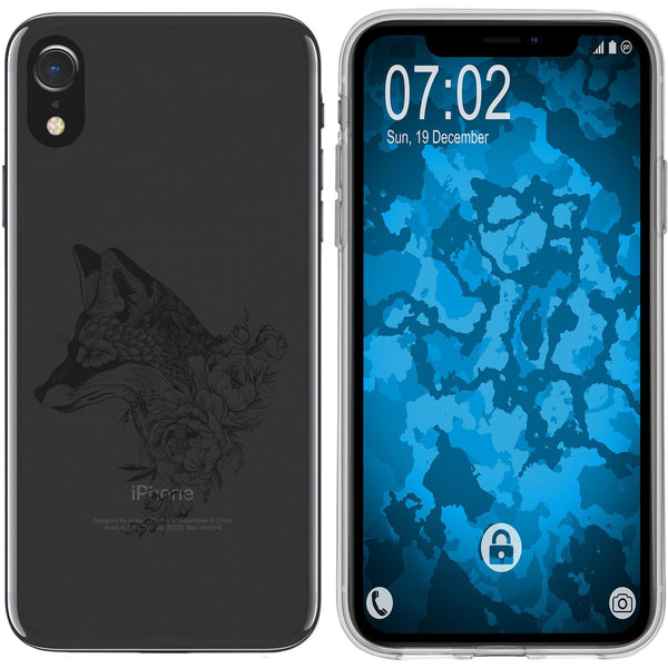 iPhone Xr Silikon-Hülle Floral Fuchs M1-1 Case