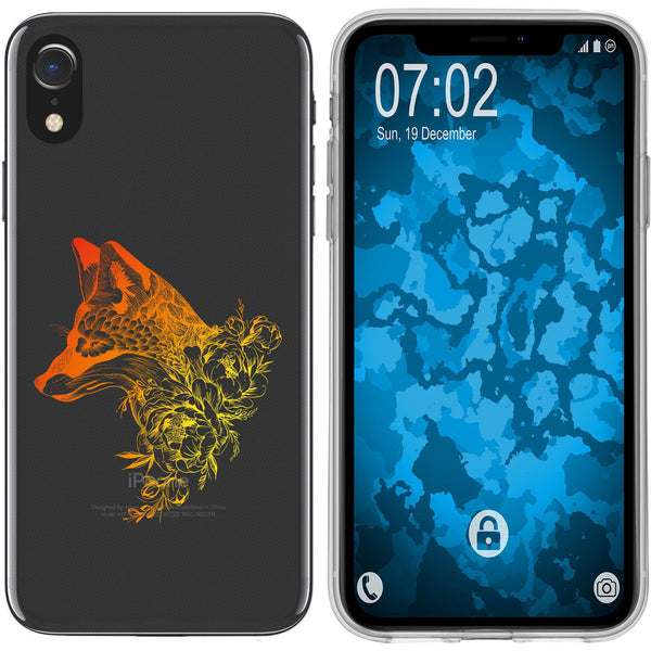 iPhone Xr Silikon-Hülle Floral Fuchs M1-2 Case