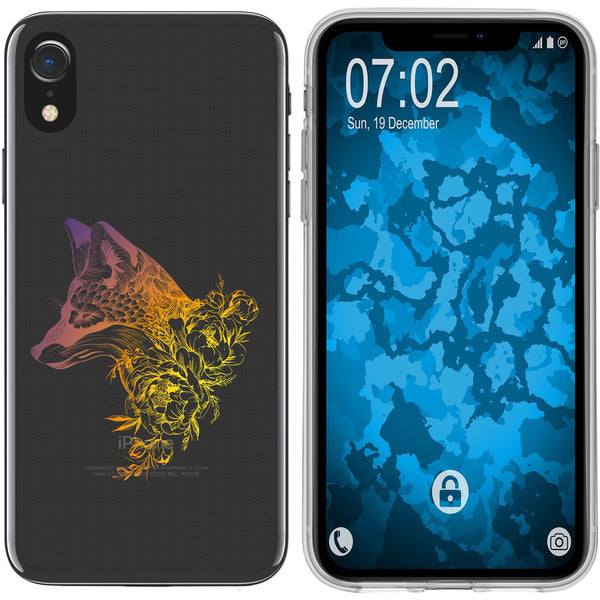 iPhone Xr Silikon-Hülle Floral Fuchs M1-3 Case