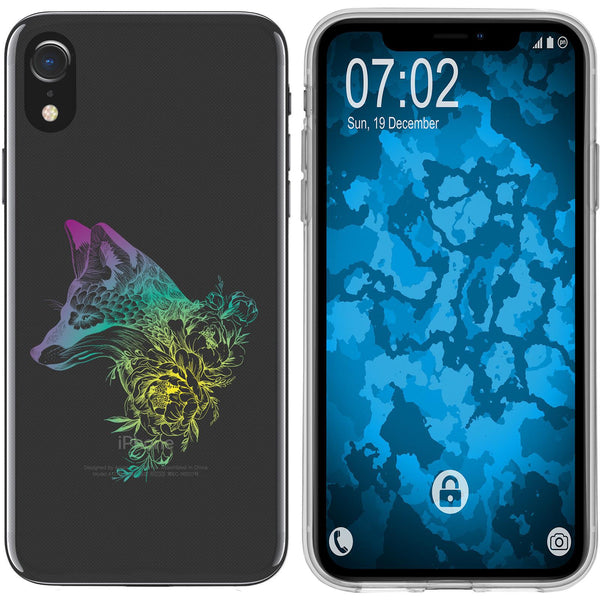 iPhone Xr Silikon-Hülle Floral Fuchs M1-4 Case